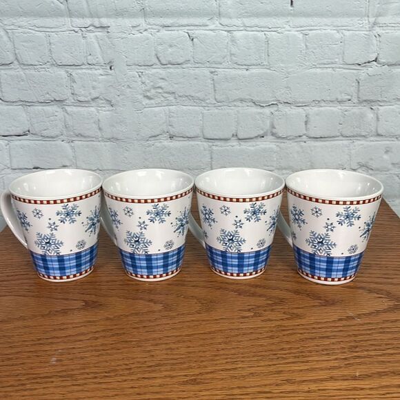 Set A- Sakura Debbie Mumm Set of four Snowflake mugs - Picture 4 of 5